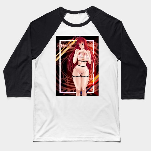 Rias Gremory lewd lingerie Baseball T-Shirt by AngelsFANART